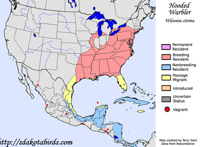 Hooded Warbler range map