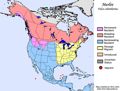 Merlin - Range Map