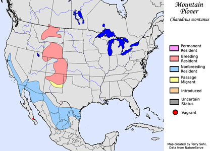 Range Map - Mountain Plover