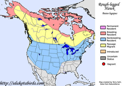 Rough-legged Hawk - Range Map