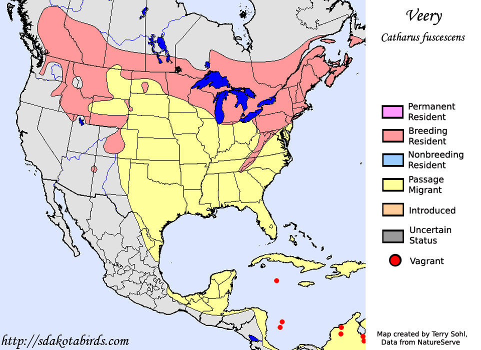 Veery - Range Map